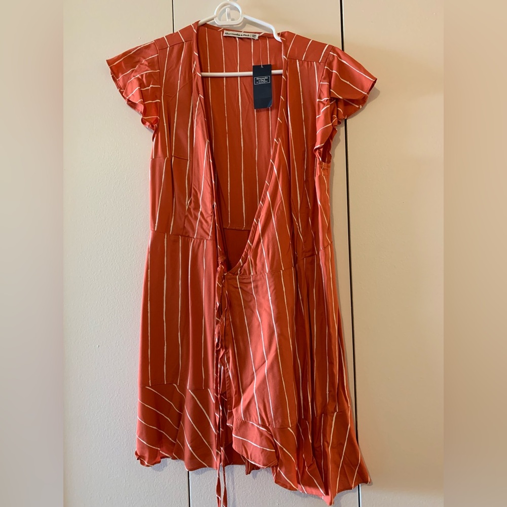 A&F striped orange colored dress size XS